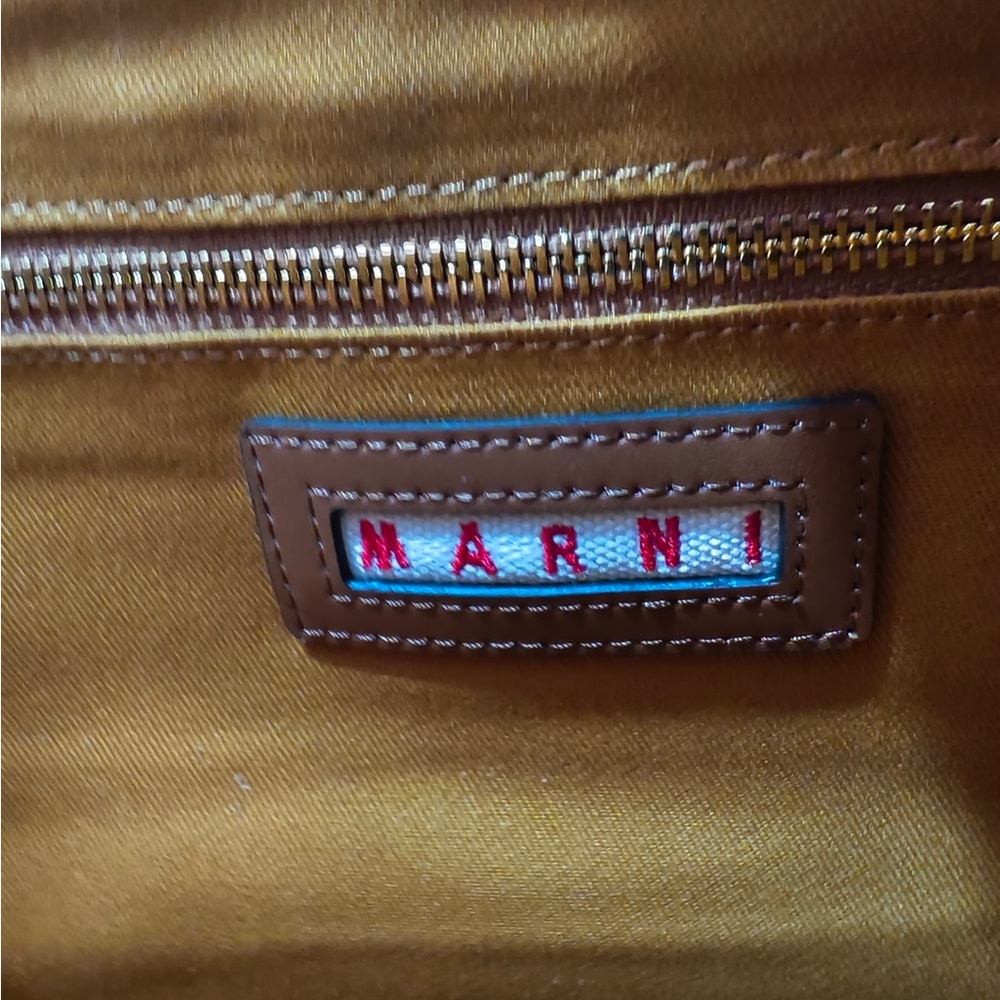 Marni Mustard Woven Tote with Braided Fringe - Picture 4 of 13